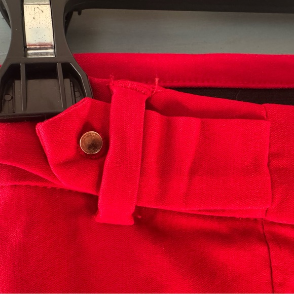 NWOT/EUC Tenney Mid Rise Slim Straight Ankle Trouser in Bright Red - Picture 10 of 14